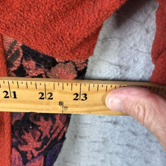 Soft Surroundings Jacket Womens 1X Rust Orange Zip Front Tapestry Floral Back - Picture 3 of 16